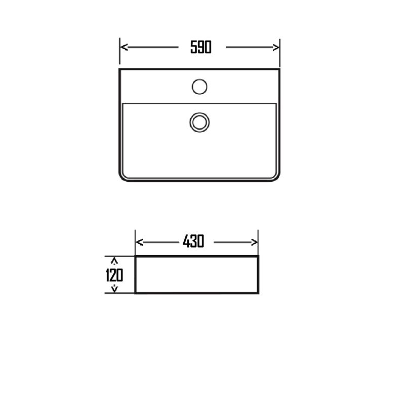 Раковина AQUAme 59 AQM5004 Белая глянцевая