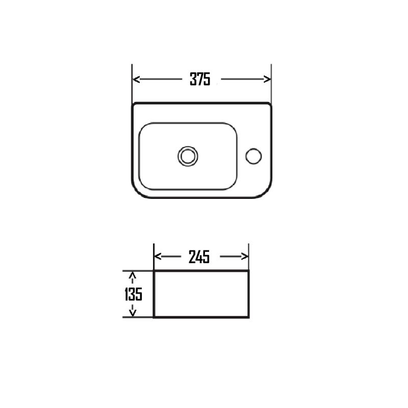 Раковина AQUAme 38 R AQM5006R Белая глянцевая