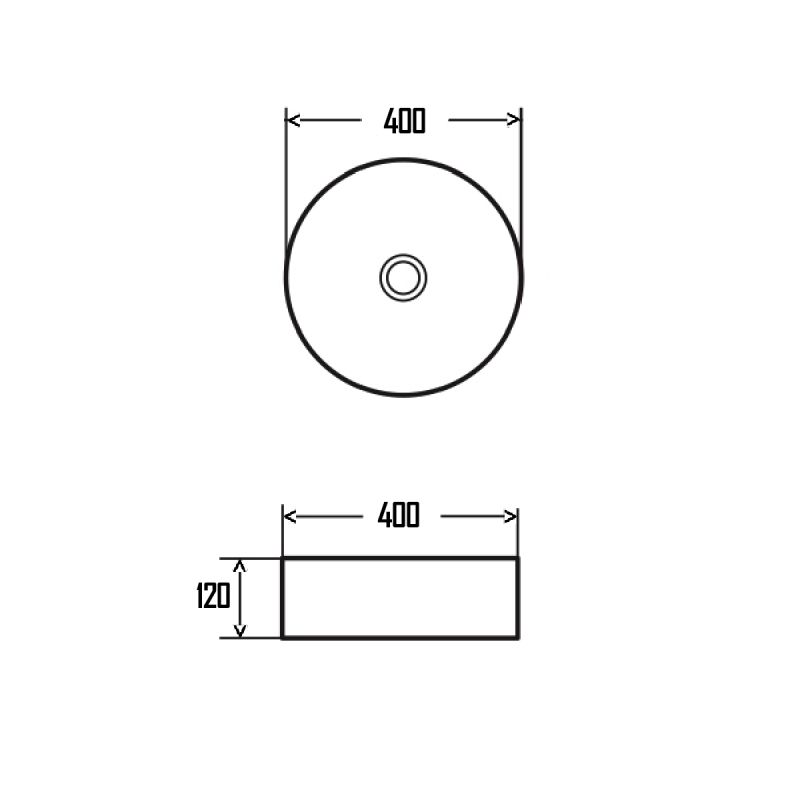 Раковина-чаша AQUAme 40 AQM5007 Белая глянцевая