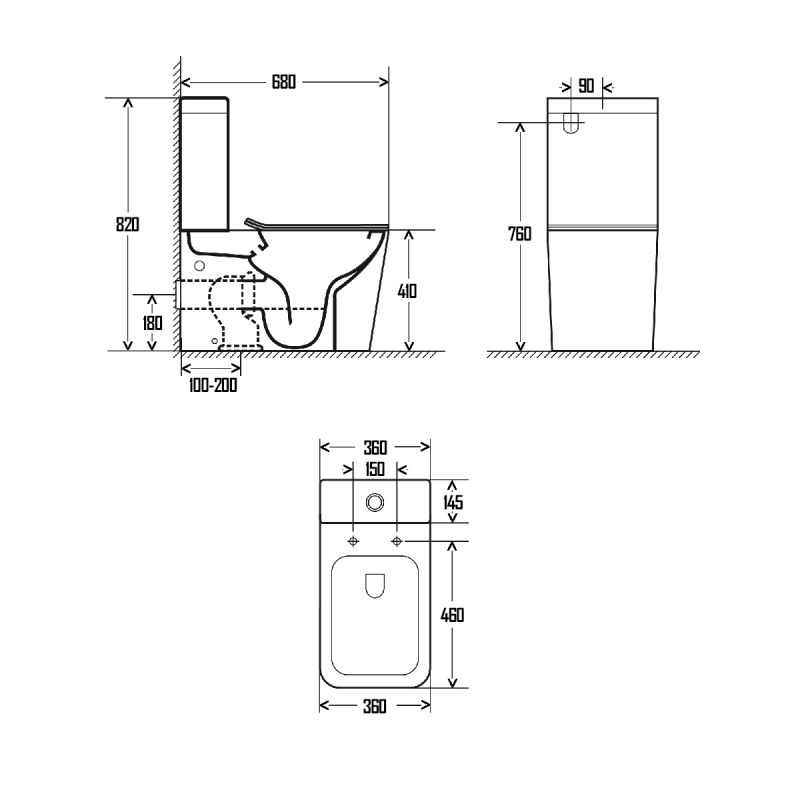 Унитаз компакт AQUAme AQM1003 без бачка с сиденьем Микролифт