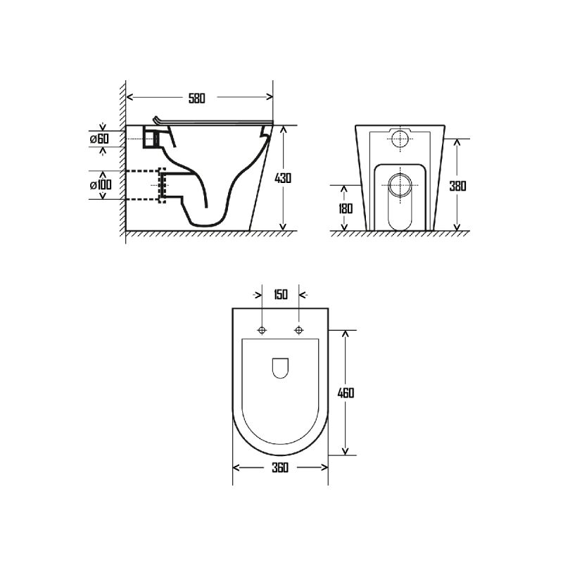 Унитаз AQUAme AQM3001 приставной Белый глянец с сиденьем Микролифт