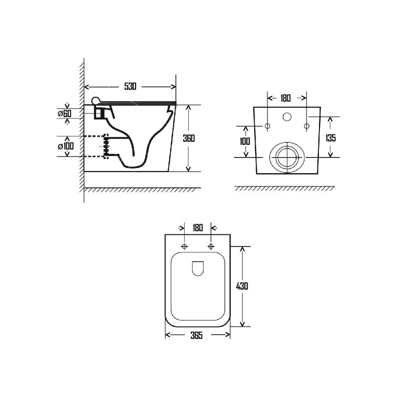Унитаз AQUAme AQM2003 подвесной Белый глянец с сиденьем Микролифт