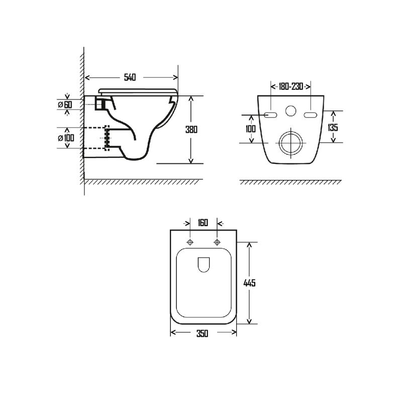 Унитаз AQUAme AQM2007 подвесной Белый глянец с сиденьем Микролифт
