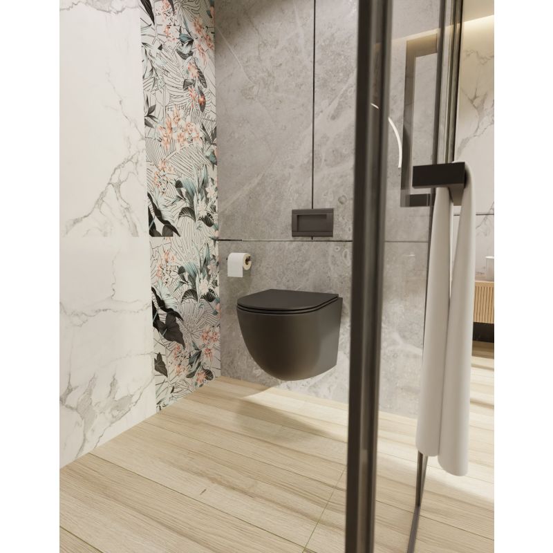 Унитаз AQUAme AQM2002MB подвесной Черный матовый с сиденьем Микролифт