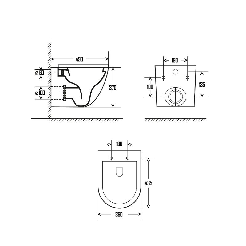 Унитаз AQUAme AQM2002MB подвесной Черный матовый с сиденьем Микролифт