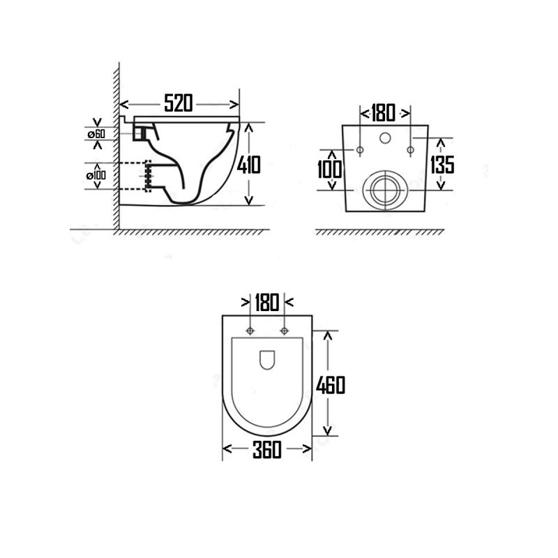 Унитаз AQUAme AQM2010 подвесной Белый глянец с сиденьем Микролифт