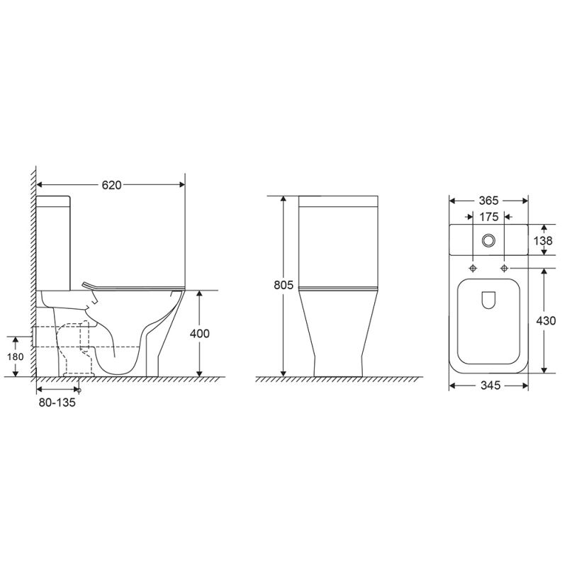 Унитаз компакт AQUAme AQM1006 без бачка с сиденьем Микролифт