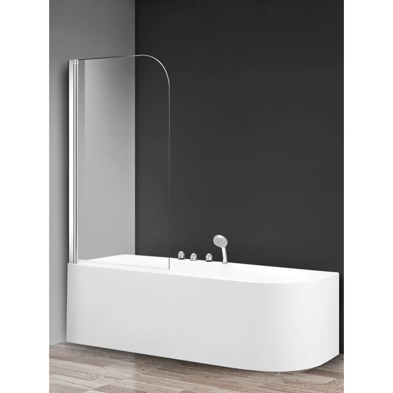 Шторка на ванну AQUAme 80 AQM2851 профиль Хром стекло прозрачное