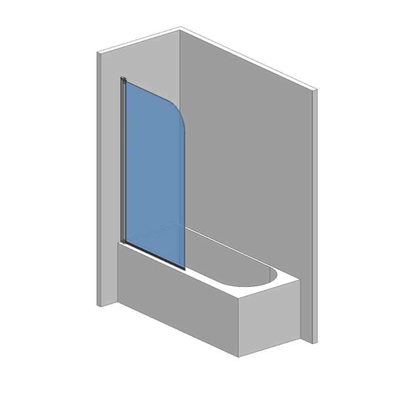 Шторка на ванну AQUAme 80 AQM2851 профиль Хром стекло прозрачное