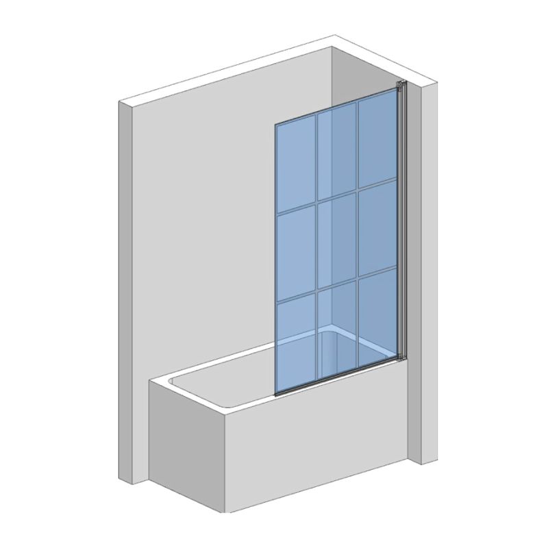 Шторка на ванну AQUAme 80 R AQM2858-R профиль Черный матовый стекло прозрачное