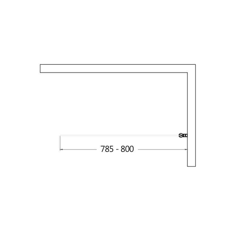 Шторка на ванну AQUAme 80 R AQM2858-R профиль Черный матовый стекло прозрачное