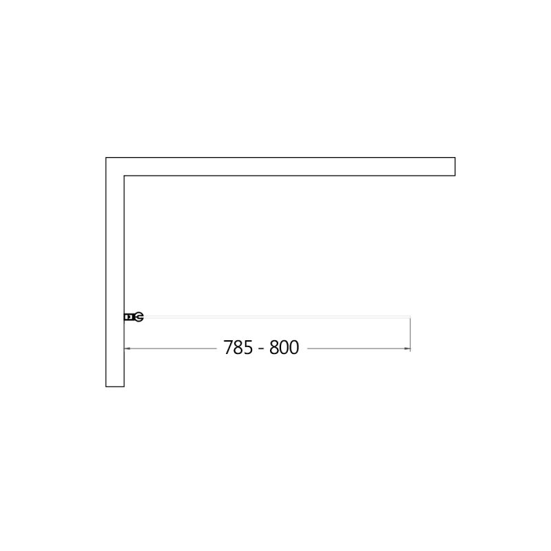 Шторка на ванну AQUAme 80 L AQM2859-L профиль Черный матовый стекло прозрачное