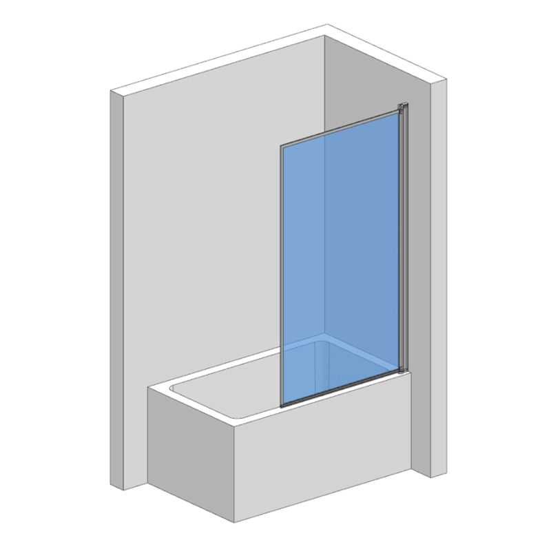 Шторка на ванну AQUAme 80 R AQM2859-R профиль Черный матовый стекло прозрачное