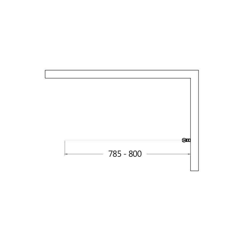 Шторка на ванну AQUAme 80 R AQM2859-R профиль Черный матовый стекло прозрачное