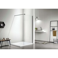 Душевая стенка Aquatek Walk in AQ WIW 12020GM, 120 см, стекло прозрачное, профиль вороненая сталь, gunmetal