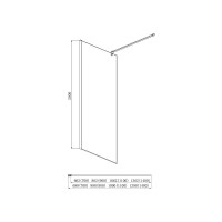 Душевая стенка Aquatek AQ WIW 14020BL, 140 см, Walk in, стекло прозрачное, профиль черный матовый