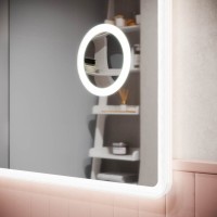 Зеркало Sancos Arcadia 1.0 90, с подсветкой, с косметическим зеркалом, 90 х 70 см, AR1.900