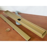 Дренажный канал ALMAes Arianda 110 см, AR110GM, решетка под плитку, нержавеющая сталь, цвет золото матовое