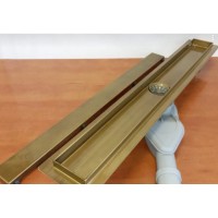Дренажный канал ALMAes Arianda 50 см, AR50BR, решетка под плитку, нержавеющая сталь, цвет бронза глянец