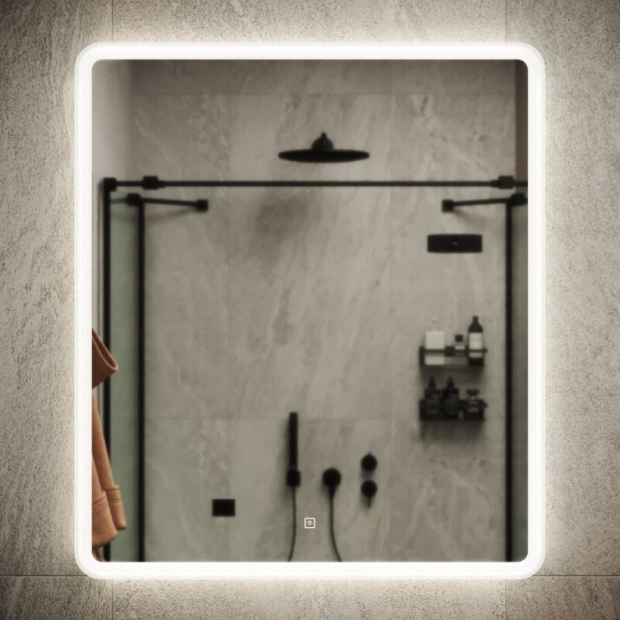 Зеркало Sancos Arcadia AR700, 70 x 80 см, с LED-подсветкой, сенсорный выключатель, холодный белый свет