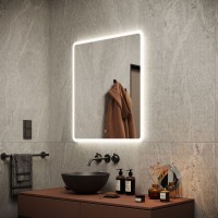 Зеркало Sancos Arcadia AR700, 70 x 80 см, с LED-подсветкой, сенсорный выключатель, холодный белый свет