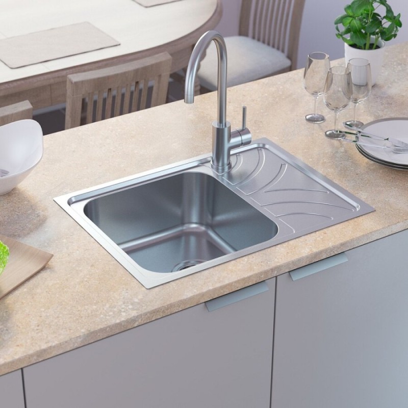 Мойка кухонная Iddis Arro ARR60SDi77 S 60.5 см, с крылом, шелк, сатин
