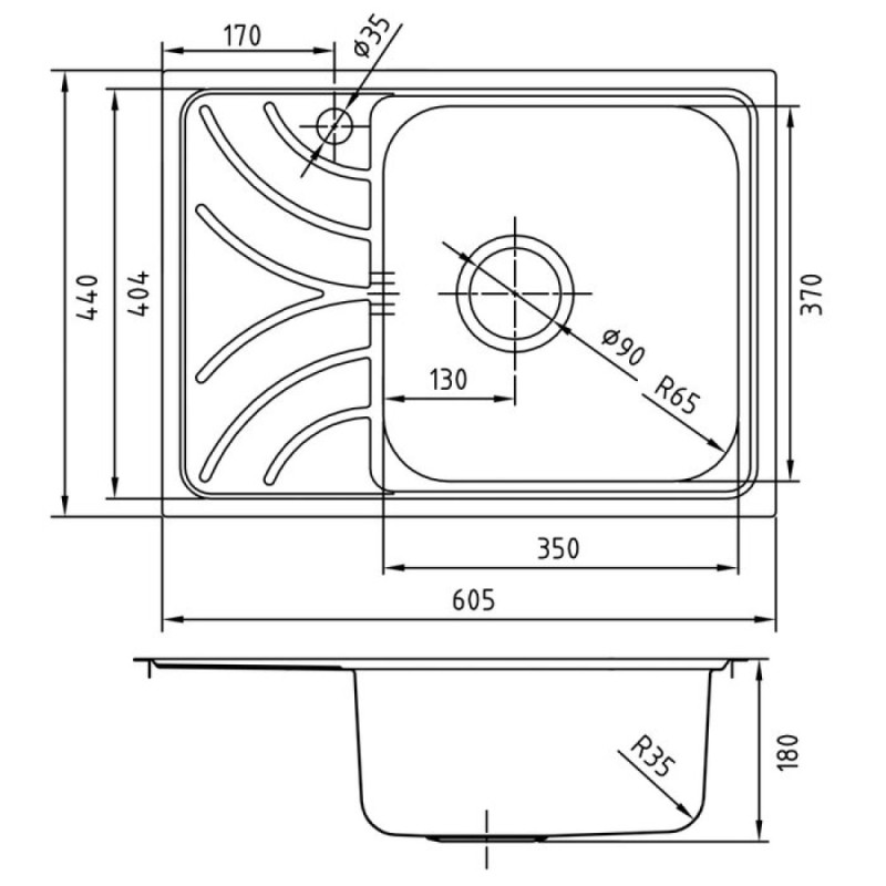 Кухонная мойка Iddis Arro 60.5 x 44 x 18 см, 1 чаша, нержавеющая сталь, шелк ARR60SLi77