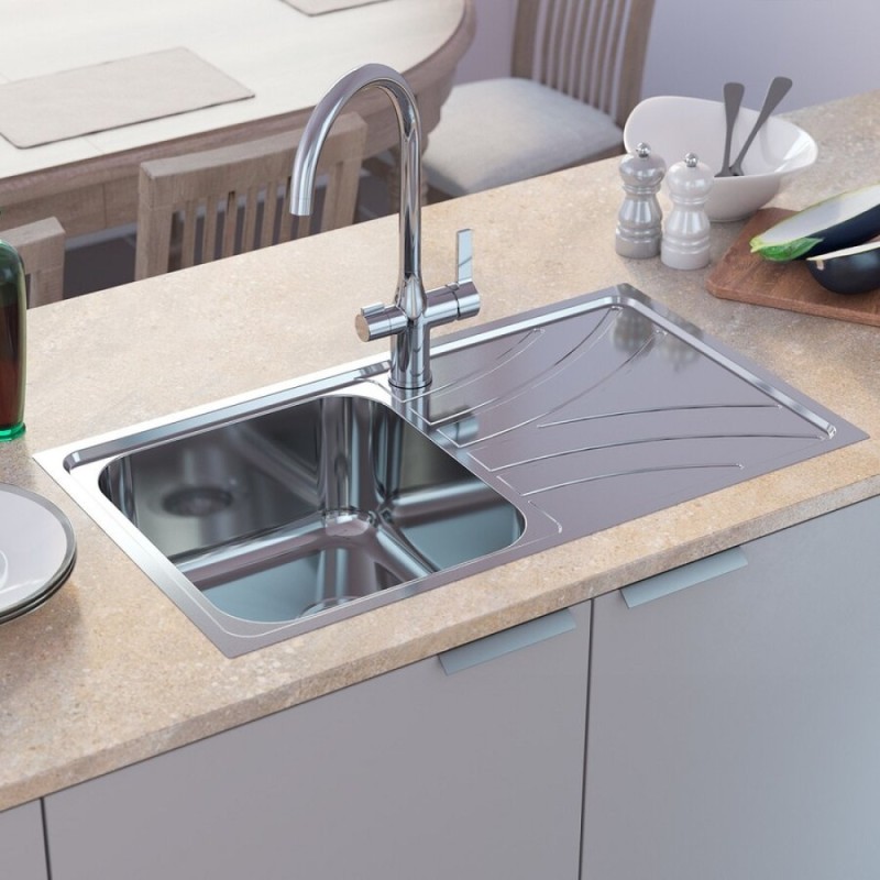 Мойка кухонная Iddis Arro ARR78PDi77 S 78 см, 1 чаша, с крылом, полированная, сталь