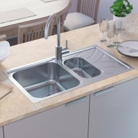 Мойка кухонная Iddis Arro ARR78S1i77 S 78 см, 2 чаши, с крылом, шелк, сатин