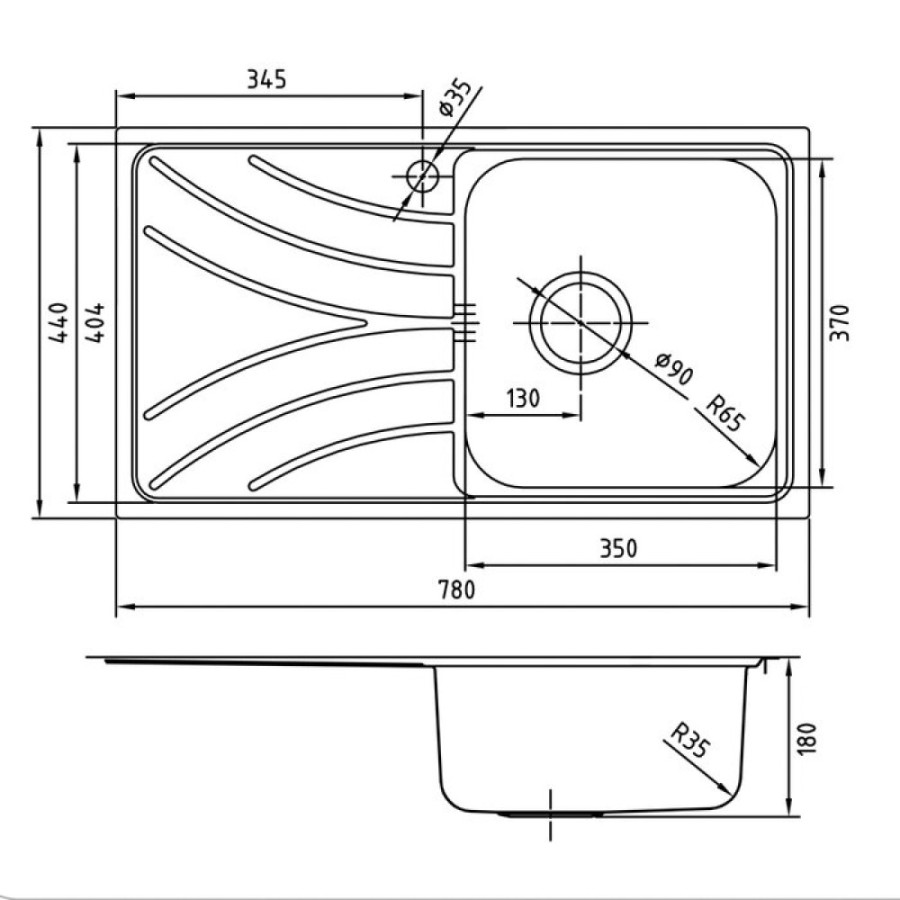 Кухонная мойка Iddis Arro 78 x 44 x 18 см, 1 чаша, нержавеющая сталь, шелк (ARR78SRi77/ARR78SLi77)