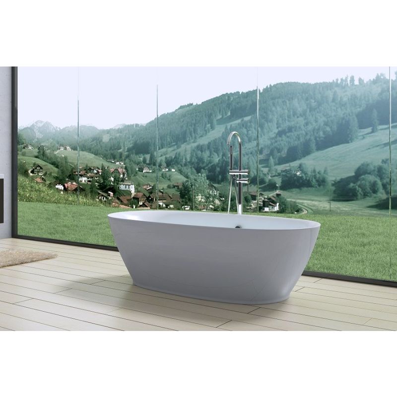 Акриловая ванна ARTMAX AM-527-1800-835 отдельно стоящая со сливом-переливом ,сифон в комплекте 