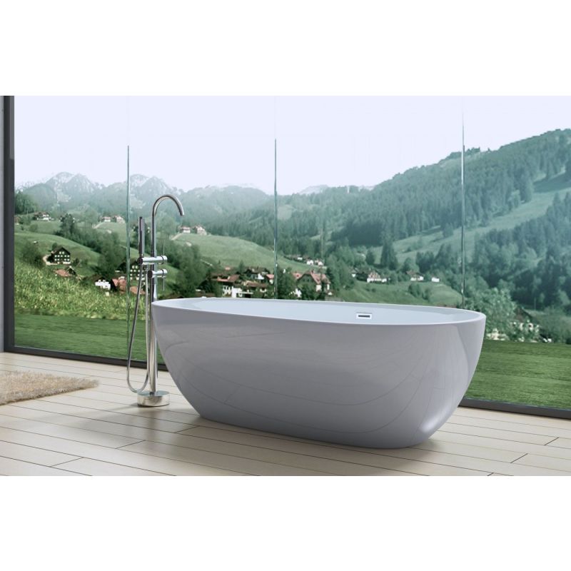 Акриловая ванна ARTMAX AM-506-1670-845 отдельно стоящая со сливом-переливом ,сифон в комплекте 