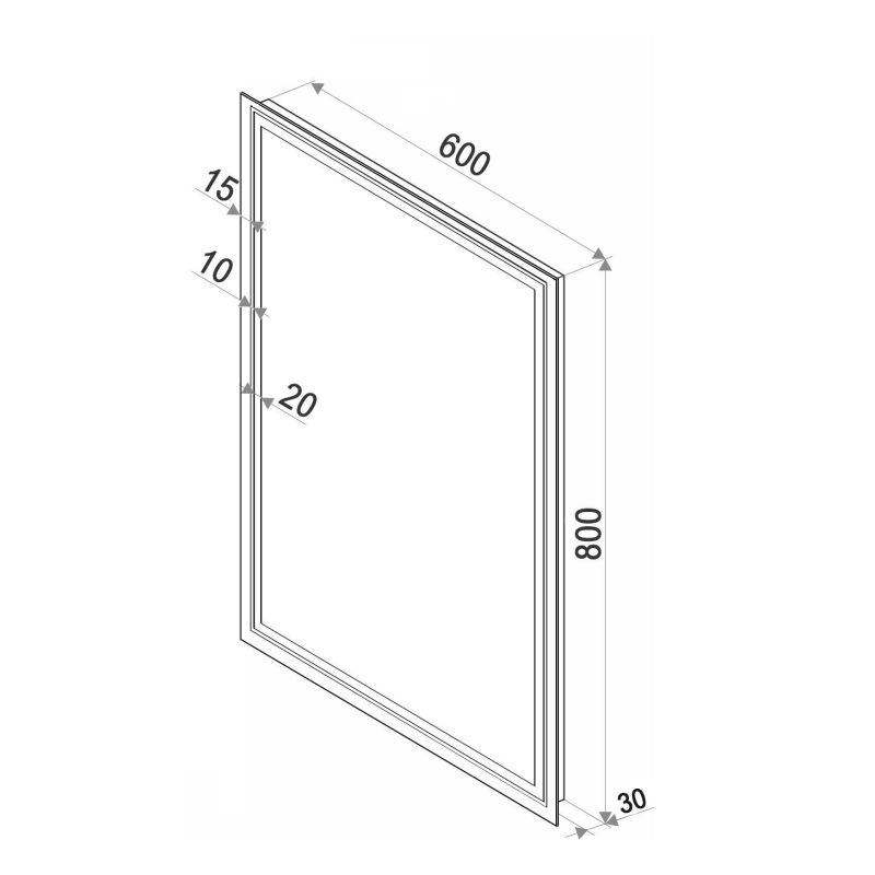 Зеркало с подсветкой ART&MAX MONZA AM-Mon-600-800-DS-F