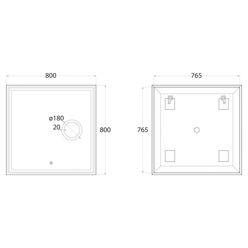 Зеркало с подсветкой ART&MAX MONZA AM-Mon-800-800-DS-F