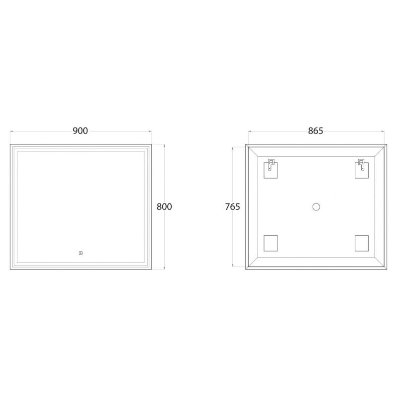Зеркало с подсветкой ART&MAX MONZA AM-Mon-900-800-DS-F