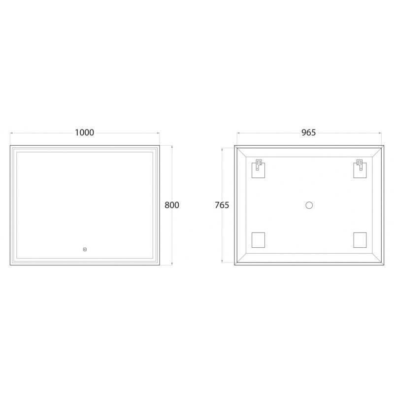 Зеркало с подсветкой ART&MAX MONZA AM-Mon-1000-800-DS-F