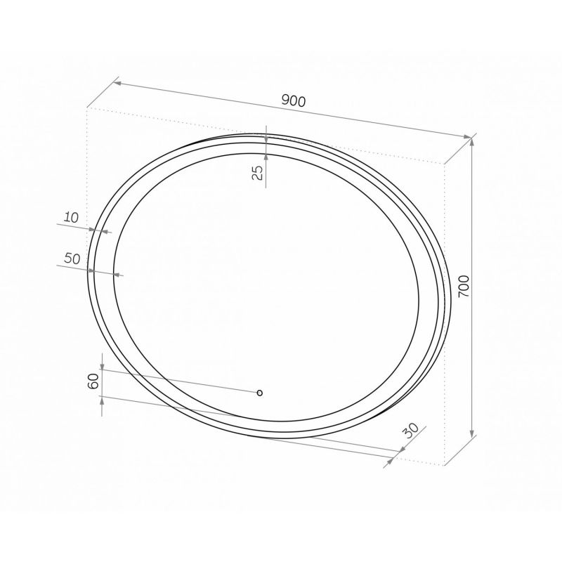 Зеркало с подсветкой ART&MAX PESCARA AM-Pes-900-700-DS-F