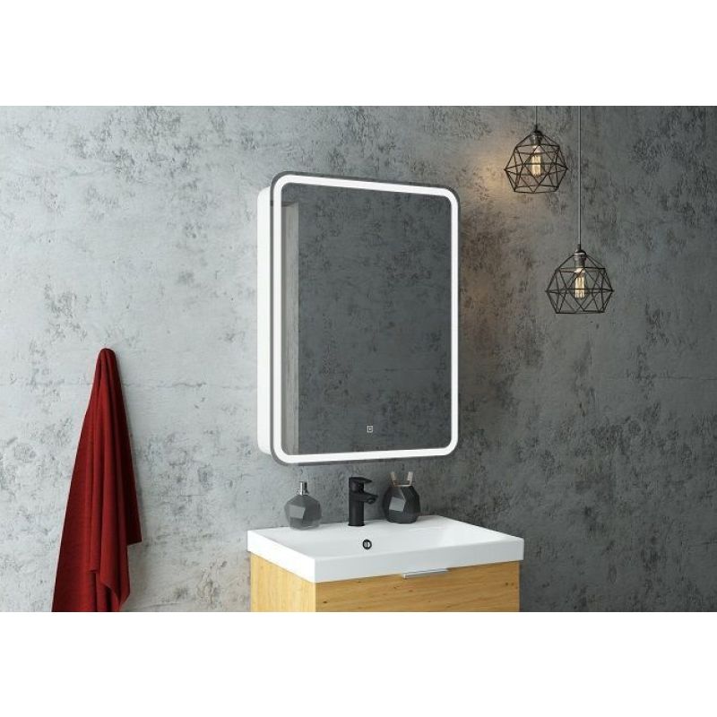 Зеркало-шкаф с подсветкой ART&MAX PLATINO AM-Pla-600-800-1D-L-DS-F