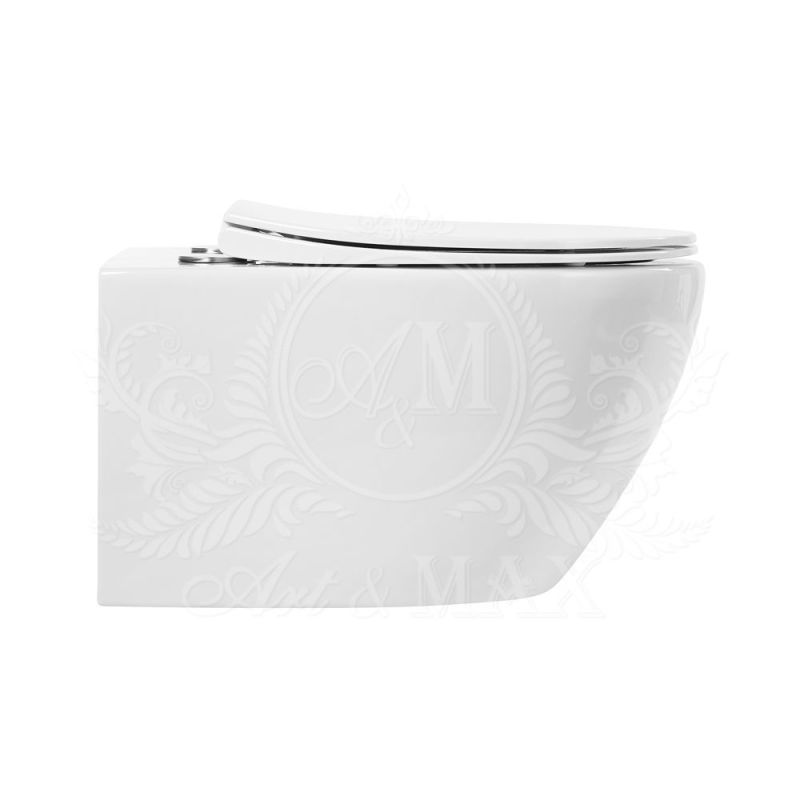 Сидение для подвесного унитаза с микролифтом из дюропласта, быстросьемное с металлическим креплением ART&MAX ELEGANT AM9316SC