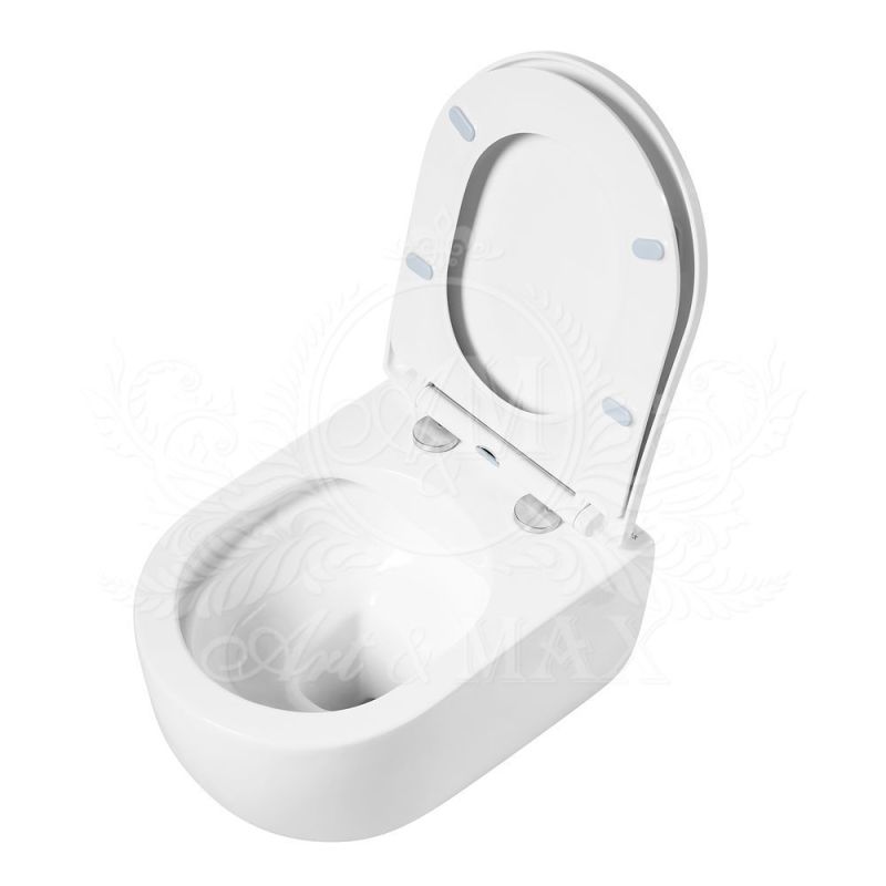 Сиденье для унитаза с микролифтом из дюропласта, быстросьемное с металлическим креплением ART&MAX AM2031SC