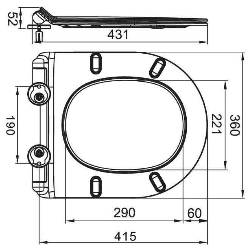Сиденье для унитаза с микролифтом из дюропласта, быстросьемное с металлическим креплением ART&MAX AM2111SC