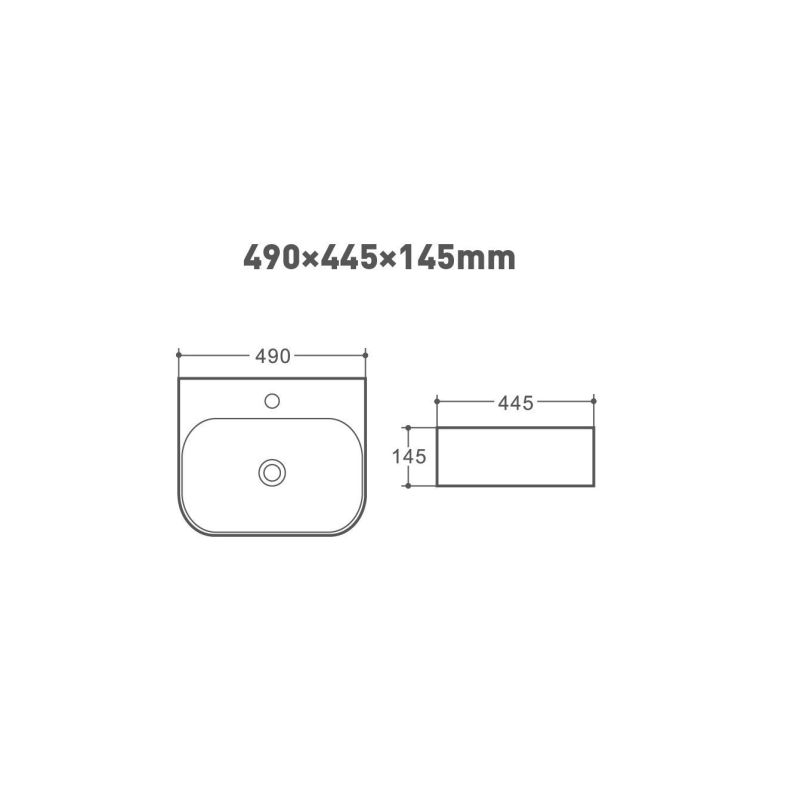 Раковина Art&Max, AM1620, 49 см, фаянс, цвет белый