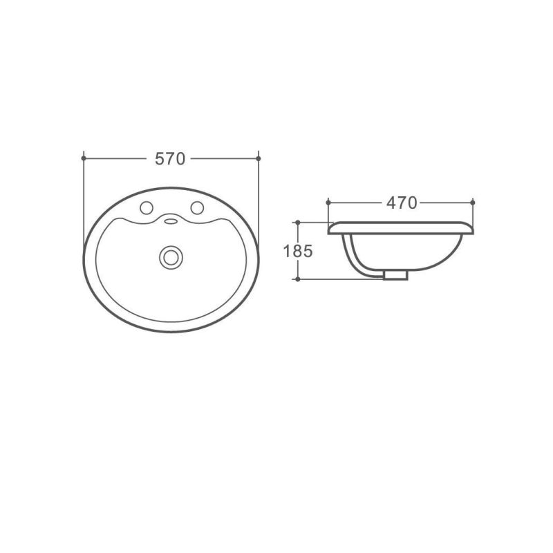 Раковина керамическая полувстраиваемая Art&Max AM6300