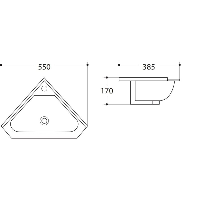 Раковина керамическая угловая Art&Max AM-7012-COR