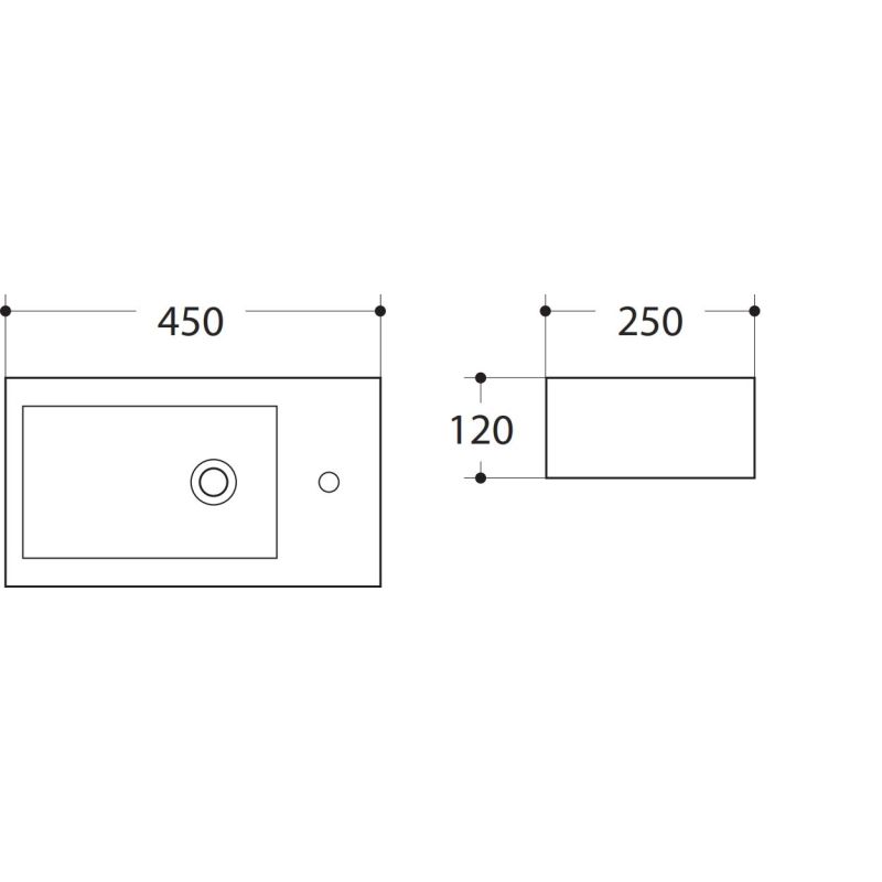 Раковина керамическая, чаша слева Art&Max AM-4849-L