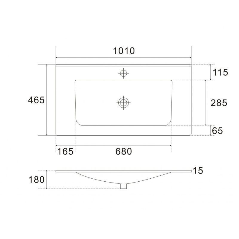 Раковина Art&Max AM7117-100, 100 см, цвет белый