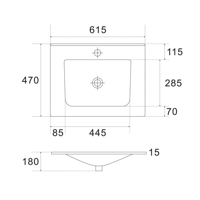 Раковина Art&Max AM7117-60, 60 см, цвет белый