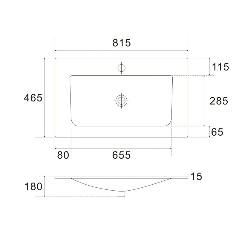 Раковина Art&Max AM7117-80, 80 см, цвет белый
