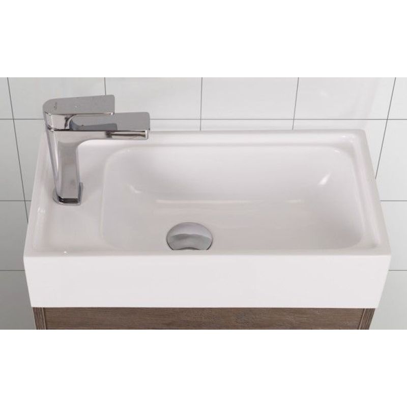 Тумба под раковину Art&Max Liberty-500-1D-SO-BL-R подвесная Белый глянец