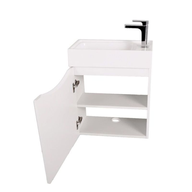 Тумба под раковину Art&Max Liberty-500-1D-SO-BL-L подвесная Белый глянец